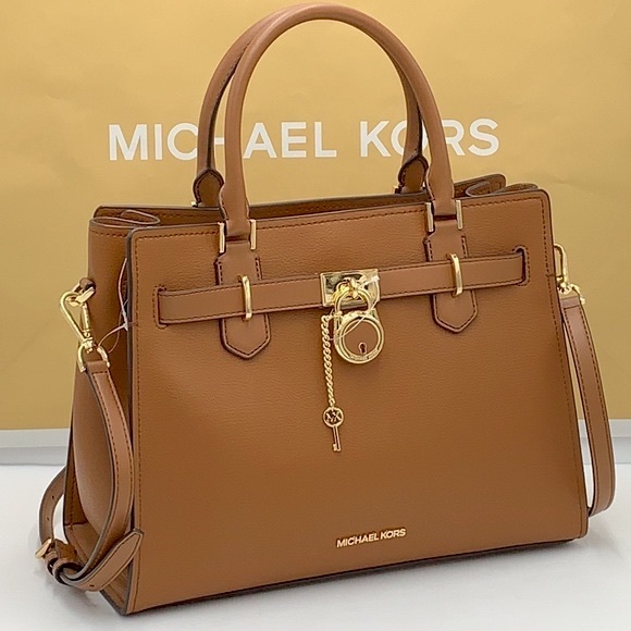 Michael Kors Handbags - Michael Kors Hamilton Meidum Satchel Shoulder Crossbody Bag Luggage color